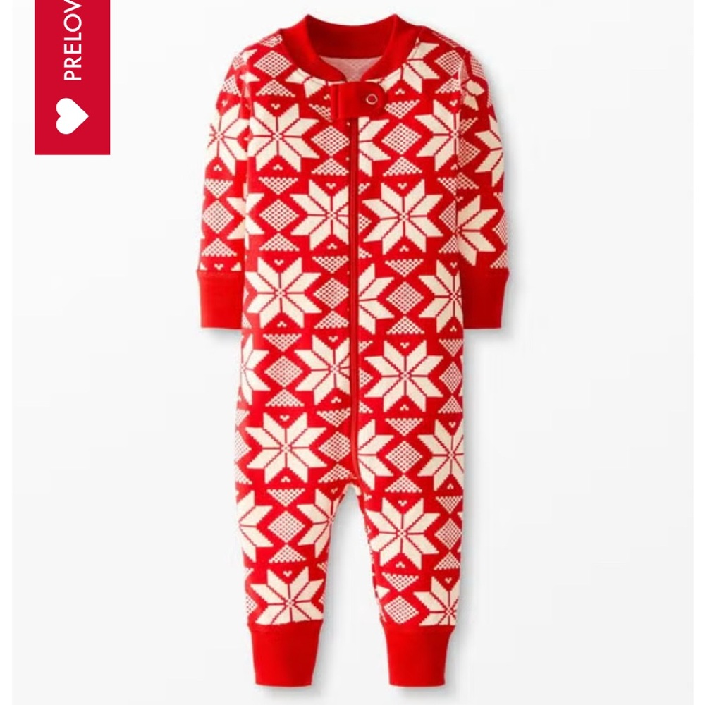 Hanna Andersson Baby Zip Sleeper Footless Pajama in Scandi Snowflake